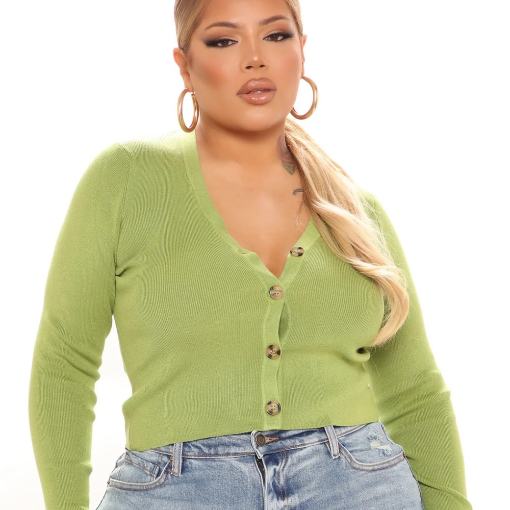 Kassie Button Sweater - Chartreuse